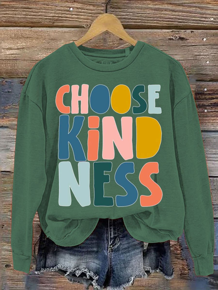 Choose Kindness Art Pattern Print Casual Sweatshirt