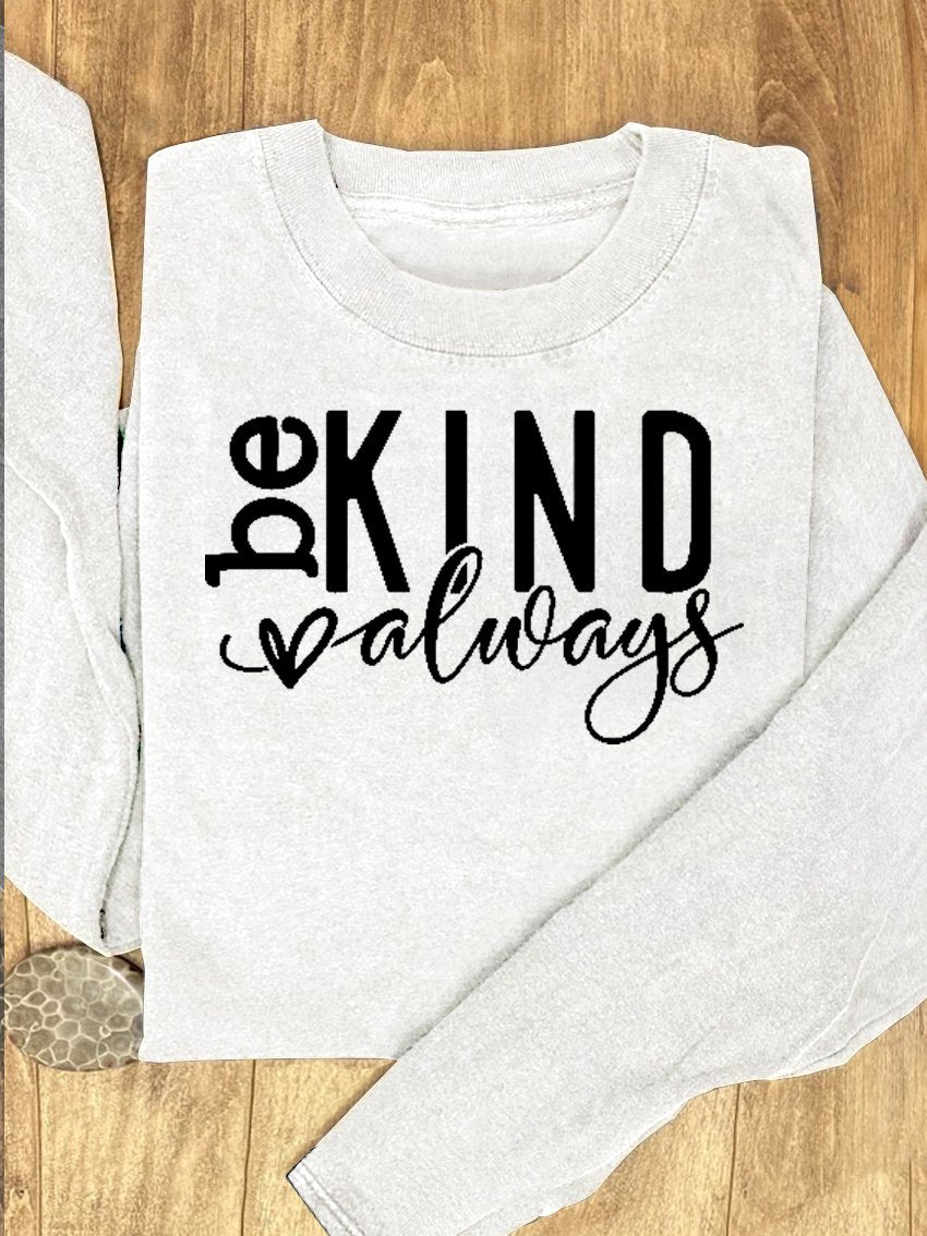 Be Kind Suicide Prevention Mental Print Casual Sweatshirt