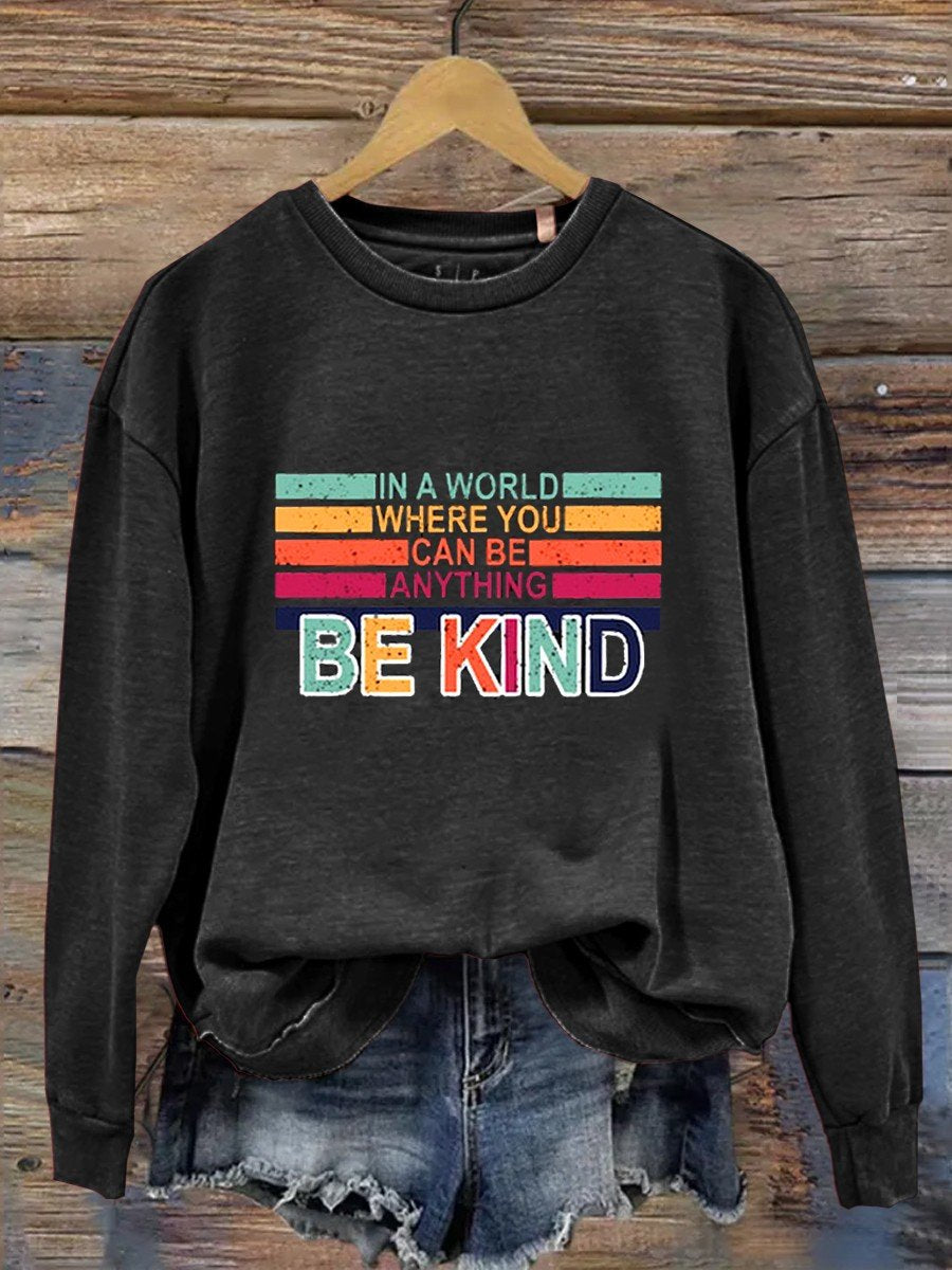 Retro Be Kind Teacher Gifts Casual Sweatshirt