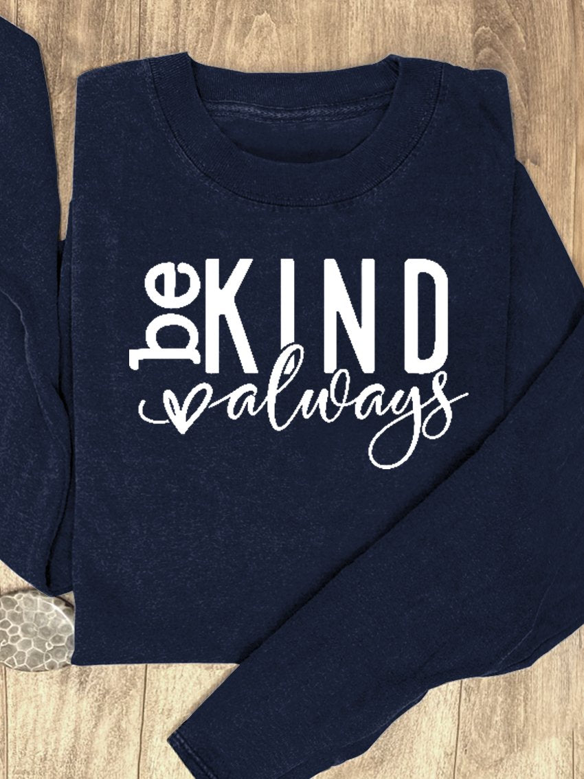 Be Kind Suicide Prevention Mental Print Casual Sweatshirt