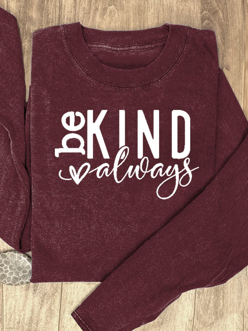 Be Kind Suicide Prevention Mental Print Casual Sweatshirt