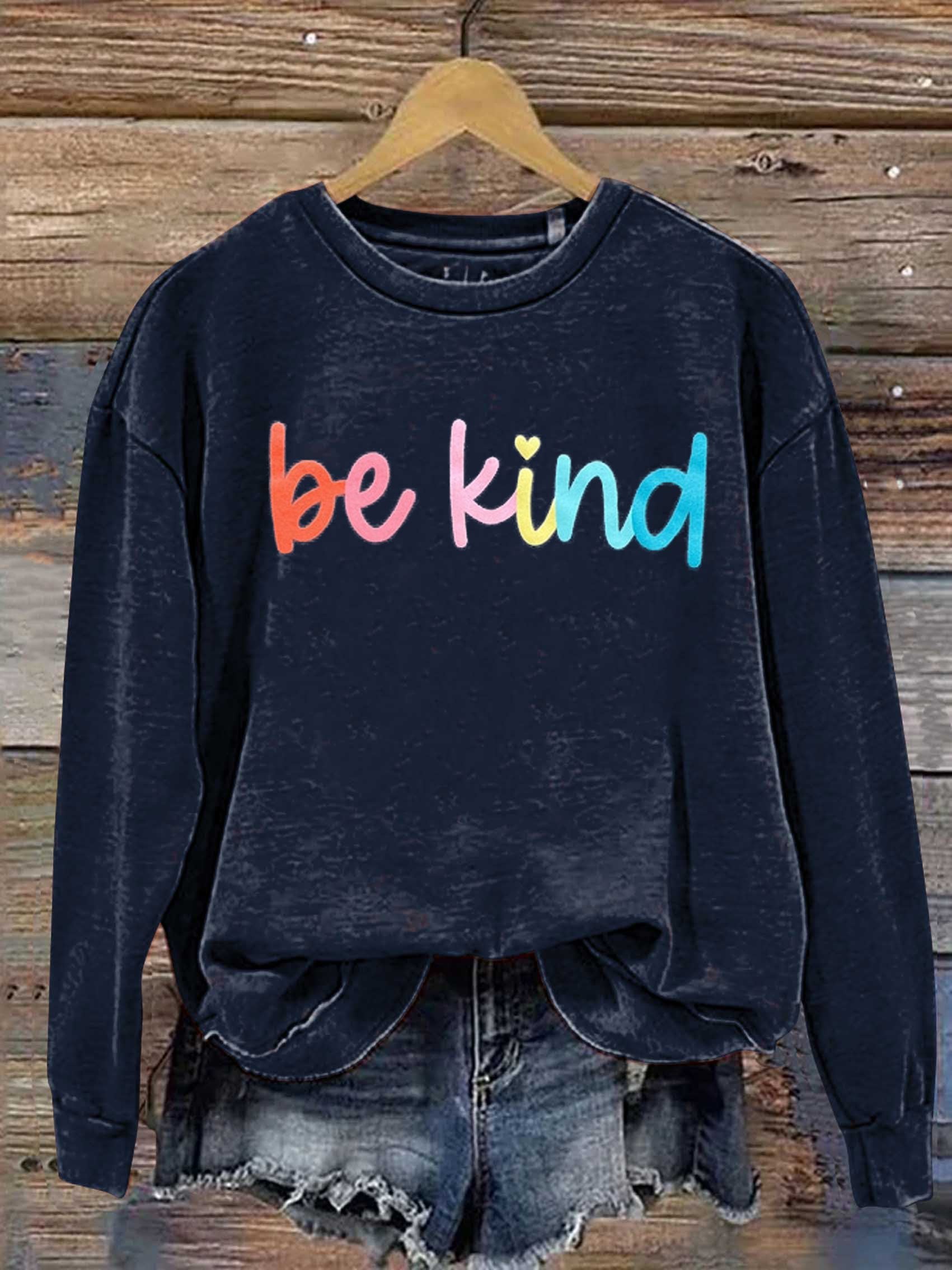 Be Kind Kindness Pride Rainbow Love Gradient Print Casual Sweatshirt