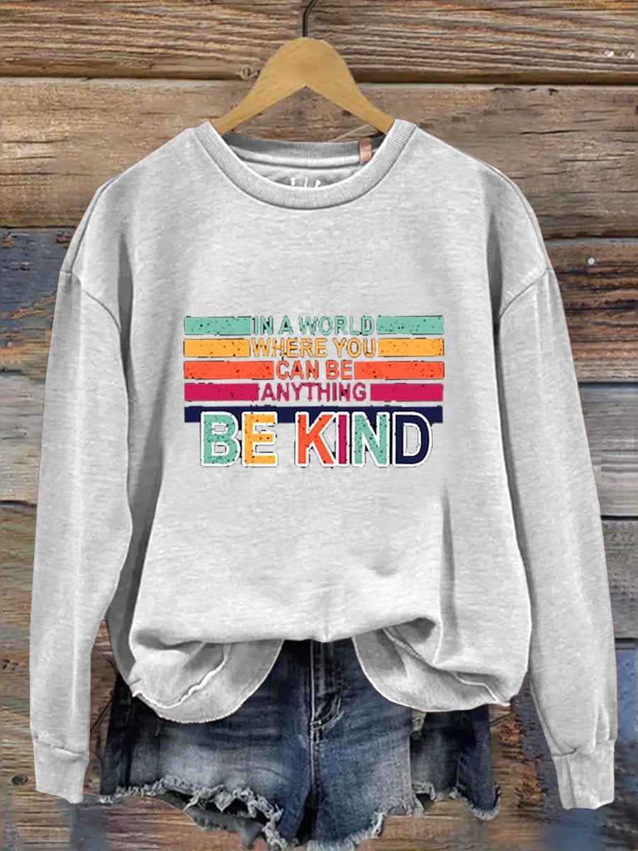 Retro Be Kind Teacher Gifts Casual Sweatshirt