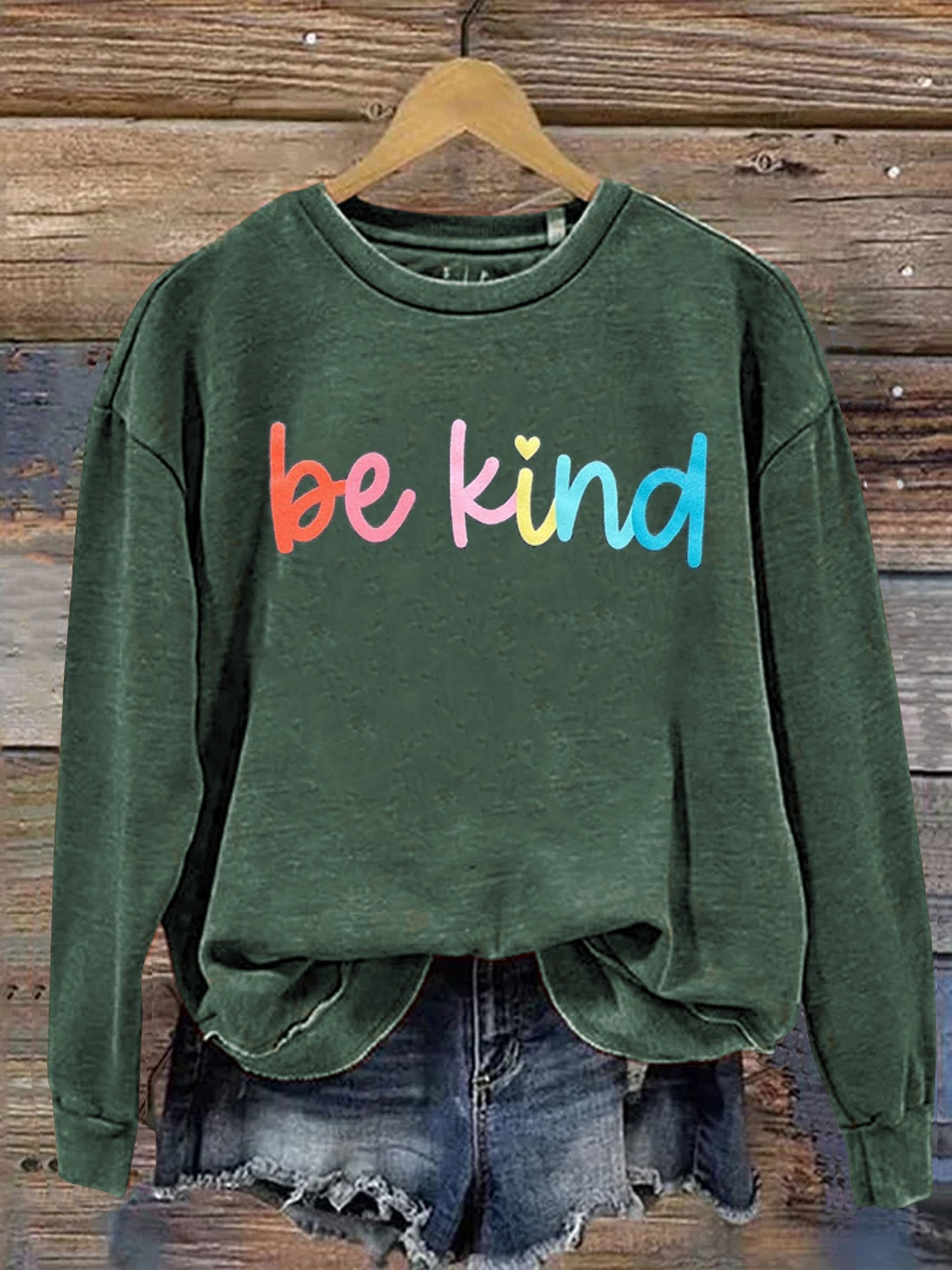 Be Kind Kindness Pride Rainbow Love Gradient Print Casual Sweatshirt