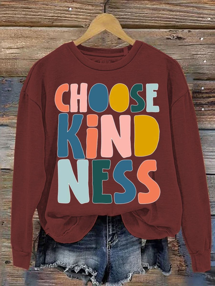 Choose Kindness Art Pattern Print Casual Sweatshirt
