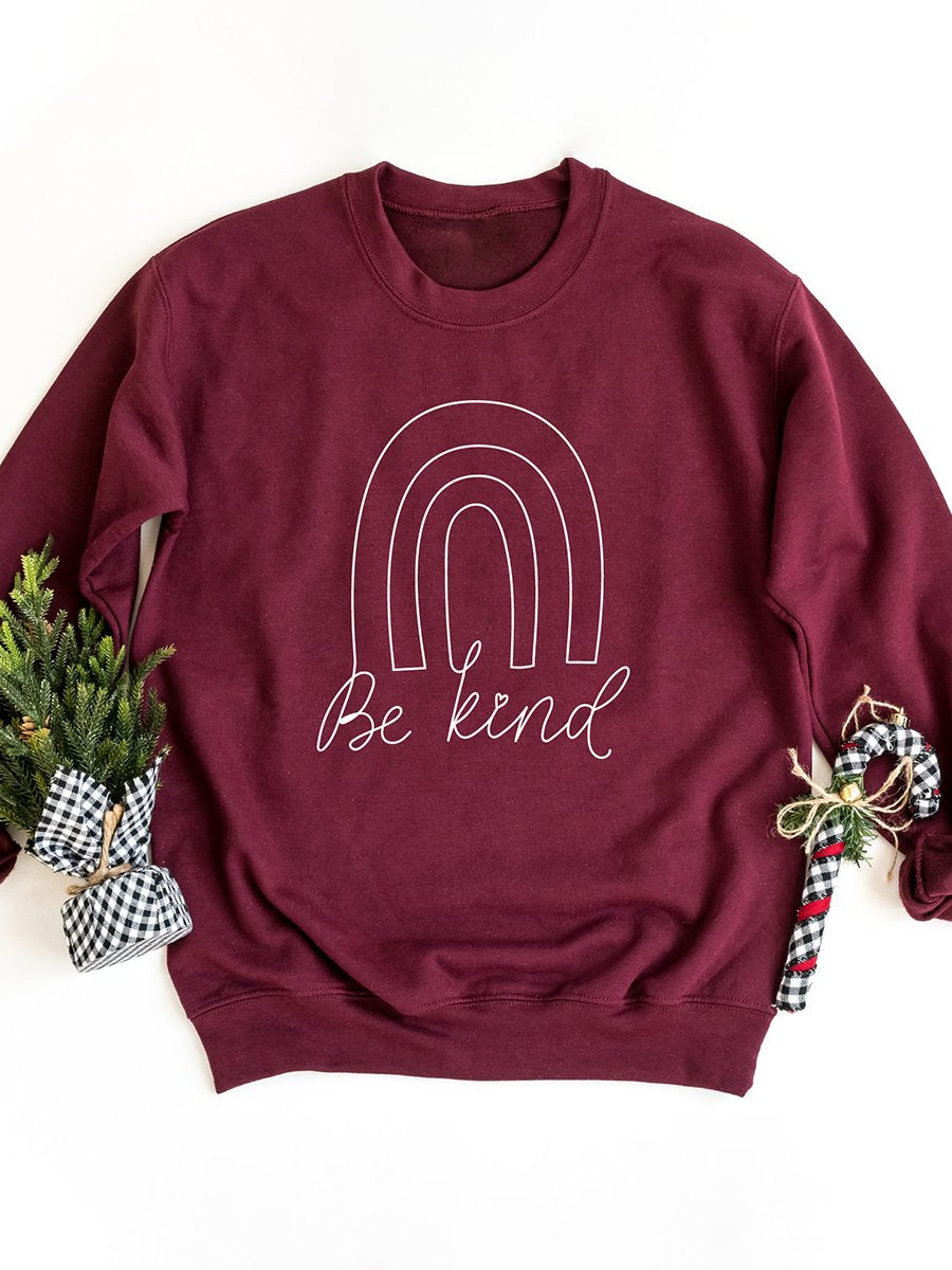 Rainbow Be Kind Suicide Prevention Mental Print Casual Sweatshirt
