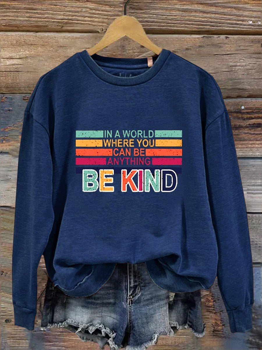 Retro Be Kind Teacher Gifts Casual Sweatshirt