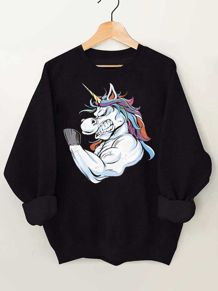 Muscular Unicorn Gym Sweatshirt