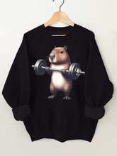 Barbell Weightlifting Capybara Gym Sweatshirt