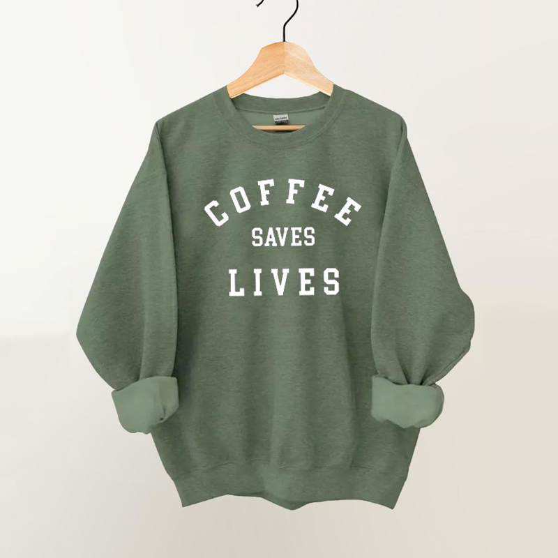 Coffee Saves Lives Vintage Gym Sweatshirt