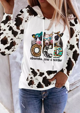 Women's Cow Print Hoodie