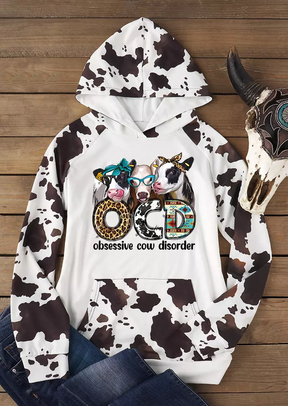 Women's Cow Print Hoodie