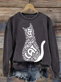 Women's Casual Cute Cat Sweatshirt