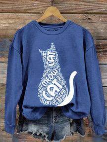 Women's Casual Cute Cat Sweatshirt