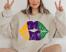 Mardi Grass Lips Sweatshirt