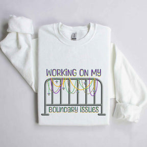 Barricade Boundary Issues Mardi Gras Sweatshirt