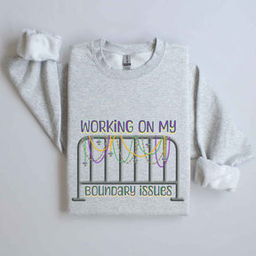 Barricade Boundary Issues Mardi Gras Sweatshirt