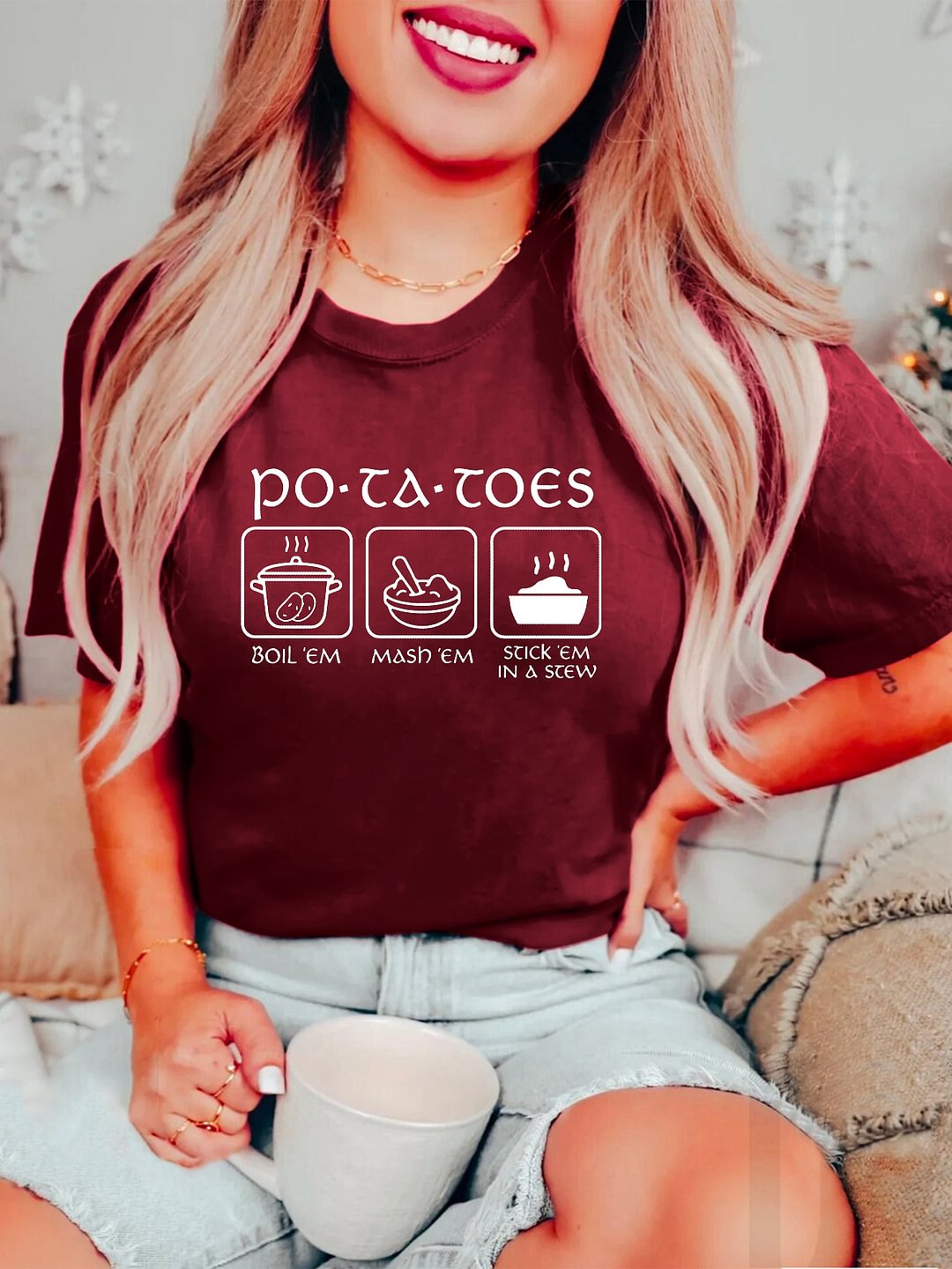 Potatoes Boil Em Mash Em Stick Em in a Stew LOTR Shirt