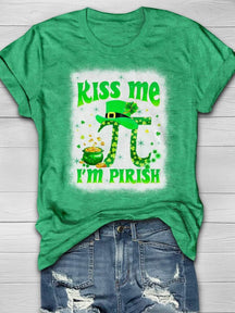 Eagerlys Kiss Me I'm Pirish Print Short Sleeve T-shirt