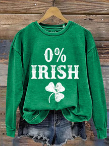 Eagerlys 0% Irish St. Patrick's Day Art Print Pattern Casual Sweatshirt