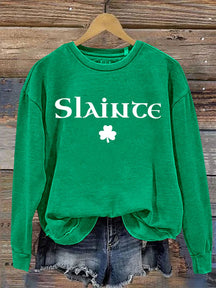 Eagerlys Slaince St. Patrick's Day Print Casual  Sweatshirt