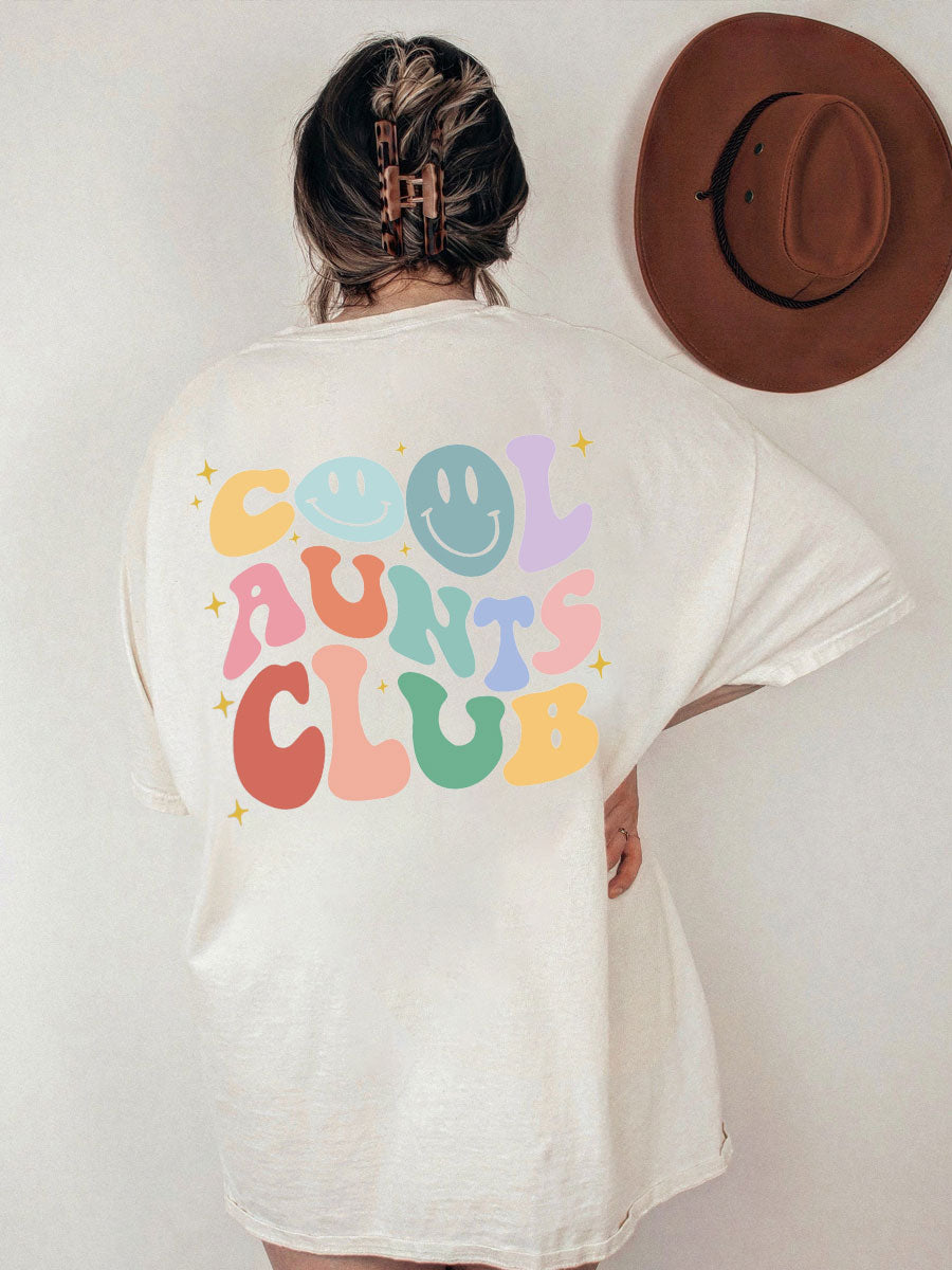 Oversized Cool Aunts Club White T Shirts