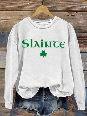 Eagerlys Slaince St. Patrick's Day Print Casual  Sweatshirt