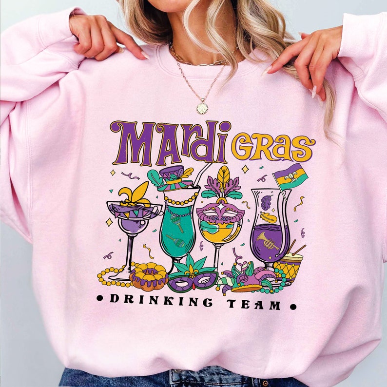 Mardi Gras Cat Sweatshirt and Hoodie