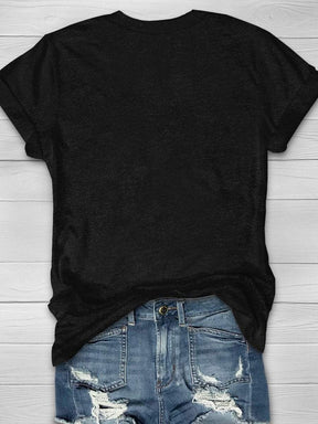Eagerlys Eagerlys  One Lucky Teacher Print Short Sleeve T-shirt