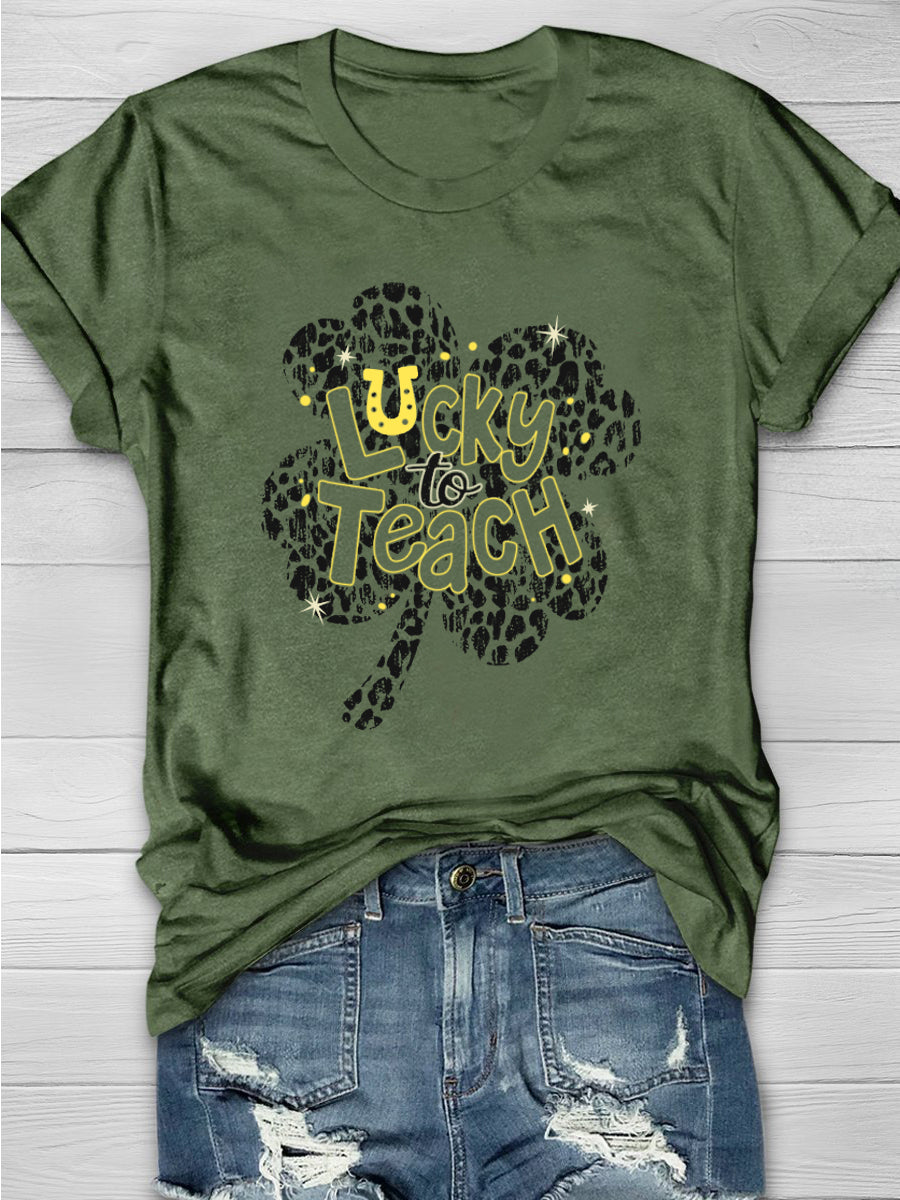 Eagerlys Eagerlys Lucky To Teach Short Sleeve T-shirt