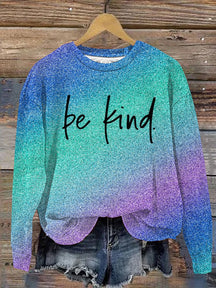Unisex Women's Men's Multicolor Be Kind Suicide Prevention Mental Print Casual Sweatshirt