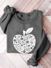Teacher Appreciation Teacher Apple Motivational Kindergarten Preschool Teacher Life Print Casual Sweatshirt