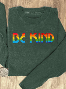 Be Kind Rainbow Suicide Prevention Mental Print Casual Sweatshirt