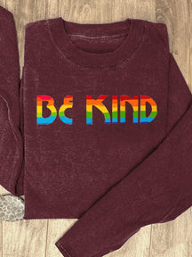 Be Kind Rainbow Suicide Prevention Mental Print Casual Sweatshirt