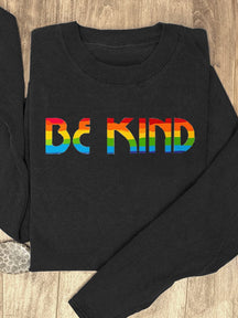 Be Kind Rainbow Suicide Prevention Mental Print Casual Sweatshirt