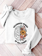 Celebrate Minds of All Kinds Floral Teacher Neurodiversity Speech Therapy SPED Autism Inclusion Casual Print Sweatshirt