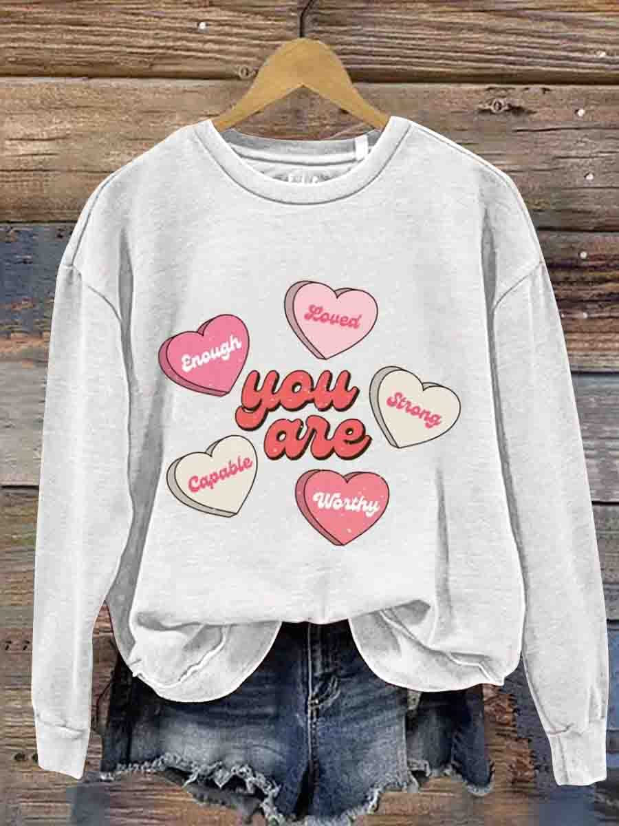 Mental Health Inspirational Love Round Neck Casual Printed Sweatshirt