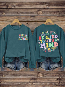 Women's Be Kind Print Casual Long Sleeve Sweatshirt
