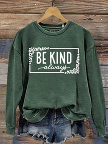 Unisex Women's Men's Leopard Print Be Kind Suicide Prevention Mental Print Casual Sweatshirt