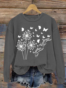 Scatter Kindness Art Pattern Print Casual Sweatshirt