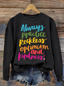 Women's Be Kind Print Casual  Sweatshirt