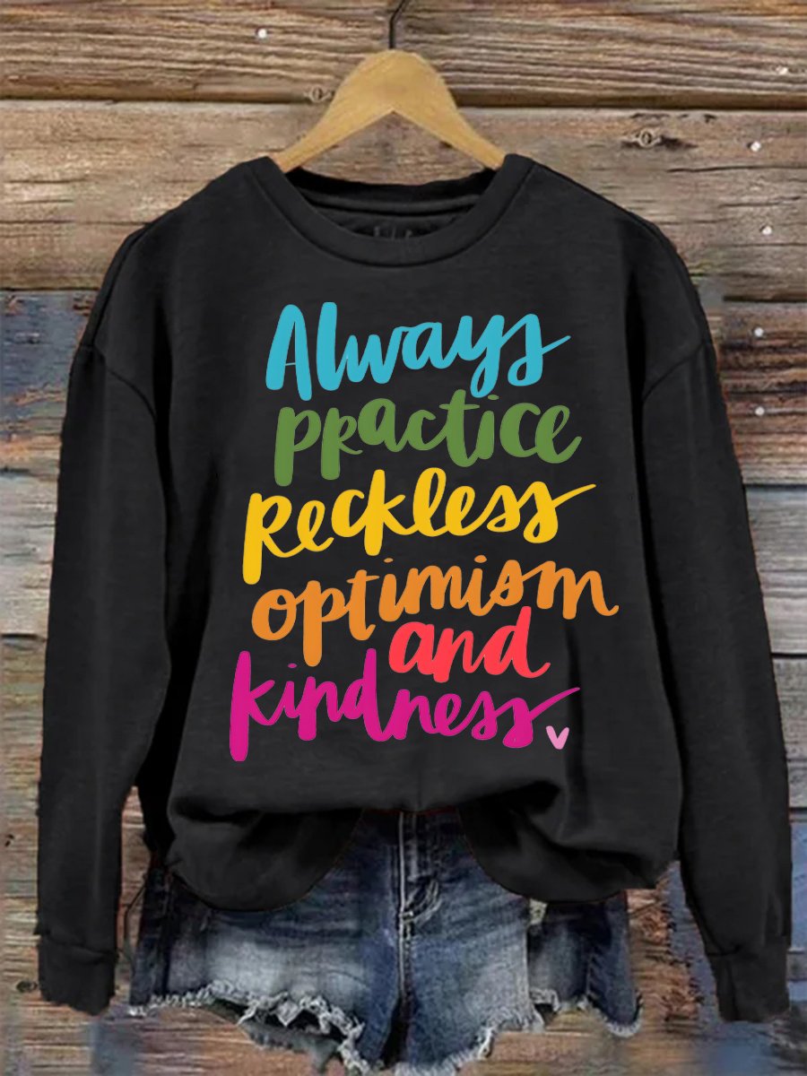 Women's Be Kind Print Casual  Sweatshirt