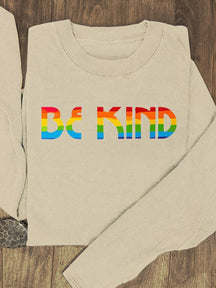 Be Kind Rainbow Suicide Prevention Mental Print Casual Sweatshirt