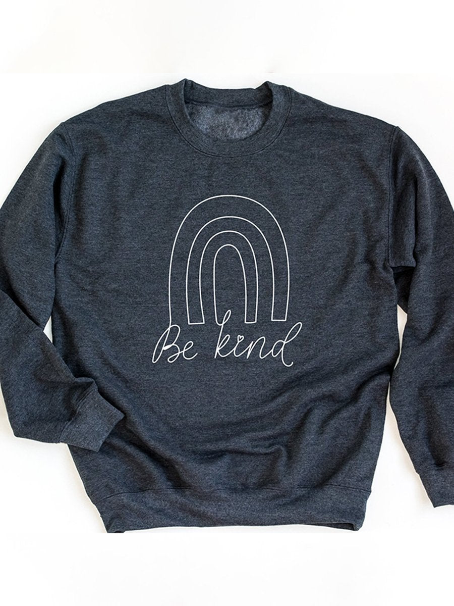 Rainbow Be Kind Suicide Prevention Mental Print Casual Sweatshirt