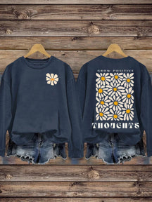 Mental Health Inspirational Growth Positive Energy Thinking Round Neck Casual Printed Sweatshirt