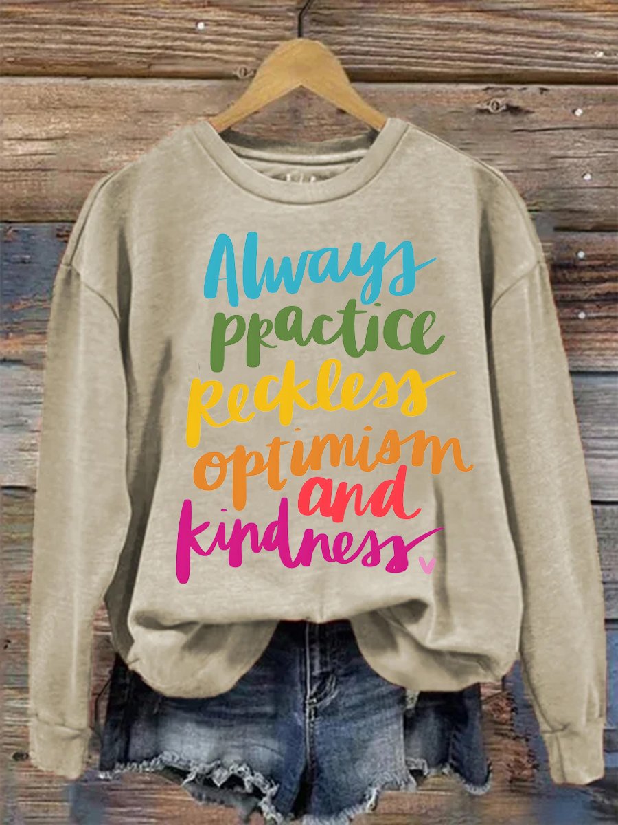 Women's Be Kind Print Casual  Sweatshirt