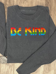 Be Kind Rainbow Suicide Prevention Mental Print Casual Sweatshirt
