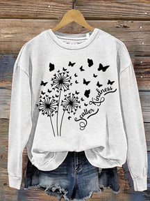 Scatter Kindness Art Pattern Print Casual Sweatshirt