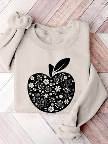 Teacher Appreciation Teacher Apple Motivational Kindergarten Preschool Teacher Life Print Casual Sweatshirt