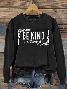 Unisex Women's Men's Leopard Print Be Kind Suicide Prevention Mental Print Casual Sweatshirt